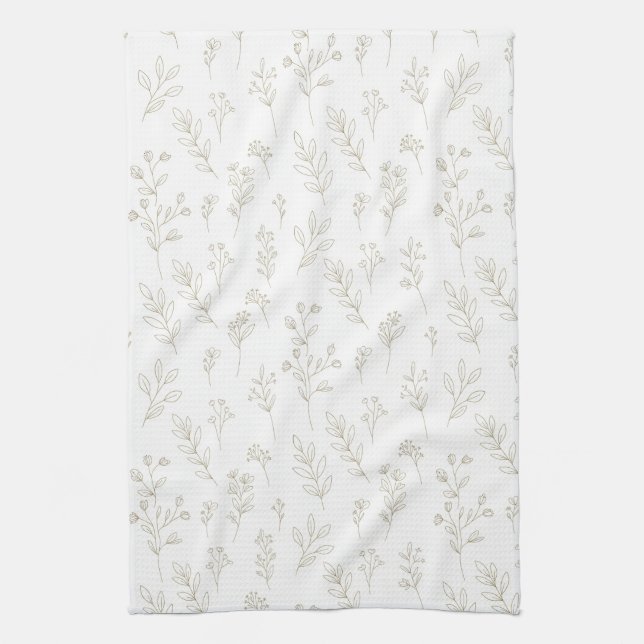 Paño De Cocina Minimal Botanical Line Art Pattern (9) (Vertical)