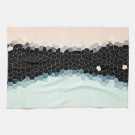 Paño De Cocina Minimalismo abstracto arte azul pálido rosa negro