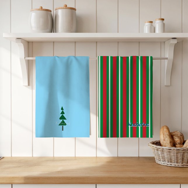 Paño De Cocina Minimalist Abstract Green Chic Christmas Tree (Subido por el creador)
