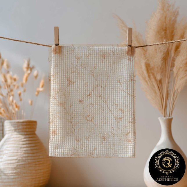 Paño De Cocina Minimalist Neutral Wildflower Kitchen Towel (Subido por el creador)