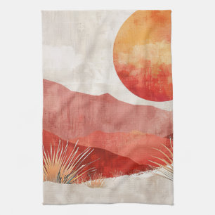 Paño De Cocina Minimalista Cálido - Paisaje Abstracto del Desiert