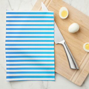 Paño De Cocina Minimalista moderno rayas ombré azul turquesa