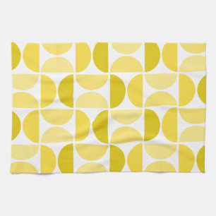 Paño De Cocina Mínimo Bowls de siglo medio amarillo arte