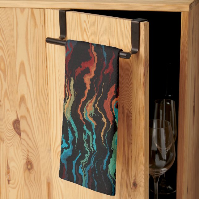 Paño De Cocina Mirando el abstracto del fuego (Pliegue de tercios)