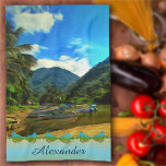 Paño De Cocina Mismaloya River Fishing Boats 0344<br><div class="desc">Painting "Mismaloya River Fishing Boats 0344" Collection Brighten up any kitchen with new kitchen towels! Designed for a lifetime of use, look great and clean up well, too! Personalize on the product page or click the "Customize" button for more design options. Design created from my painting "Mismaloya River Fishing Boats...</div>