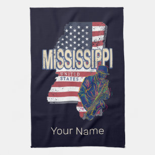 Paño De Cocina Mississippi State United States Map Vintage USA
