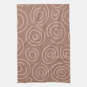 Paño De Cocina Mocha Mousse Abstract Hand Drawn Doodle Circles