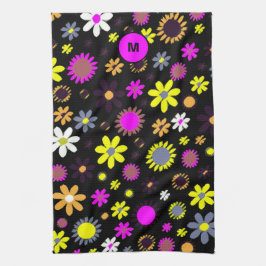 Paño De Cocina Mod Black Floral