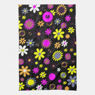 Paño De Cocina Mod Black Floral