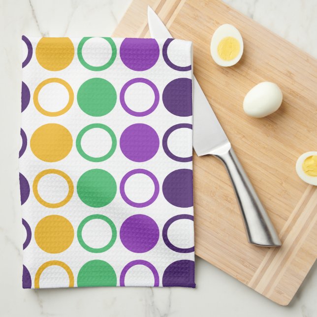 Paño De Cocina Mod Mardi Gras Lunares (Doblado Cuarto)