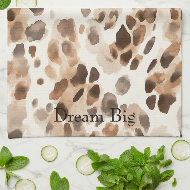 Paño De Cocina Moda Cream Brown Leopardo Animal Print (Doblado)