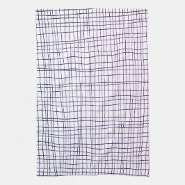 Paño De Cocina Moda cuadrícula de rayas dibujadas a mano púrpura