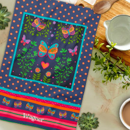 Paño De Cocina Moda de mariposa divertida Floral Estilo de floral