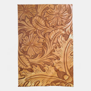 Paño De Cocina Moda de vaquero marrón rustico de cuero occidenta