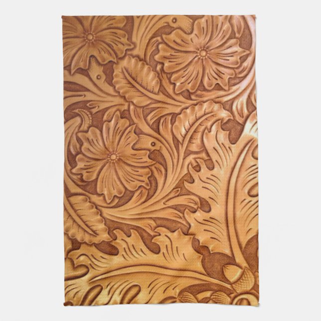 Paño De Cocina Moda de vaquero marrón rustico de cuero occidental (Vertical)