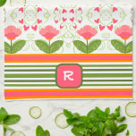 Paño De Cocina Moda divertida rosa Monograma Floral inicial tacha<br><div class="desc">Moda Floral Rosa Personalizada Talla De Cocina Moderna Inicial. Estas coloridas toallas de cocina son perfectas para darle un poco de color a su cocina. Págalo con una botella de vino y hace un gran regalo personalizado para amigos, familia, compañeros de trabajo, vecinos, etc. Para más ideas de regalo, asegúrese...</div>