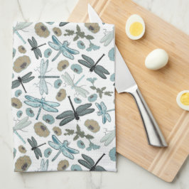 Paño De Cocina Moda Dragonfly Y Patrón Floral