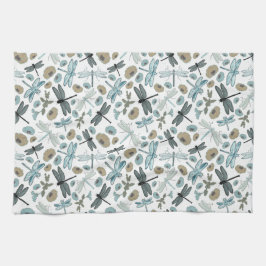 Paño De Cocina Moda Dragonfly Y Patrón Floral