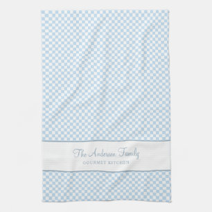 Paño De Cocina Moda Dusty Blue Plaid Check Country Gourmet