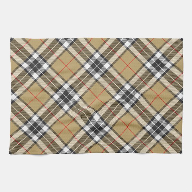 Paño De Cocina Moda familiar Thomson Camel Tartan Plaid Pattern (Horizontal)