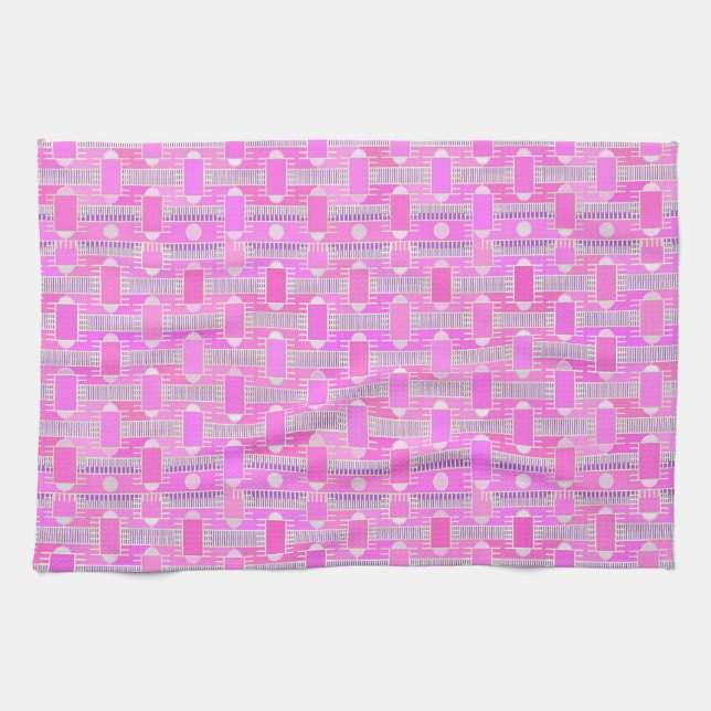 Paño De Cocina Moda industrial Art Deco - rosa, malva (Horizontal)