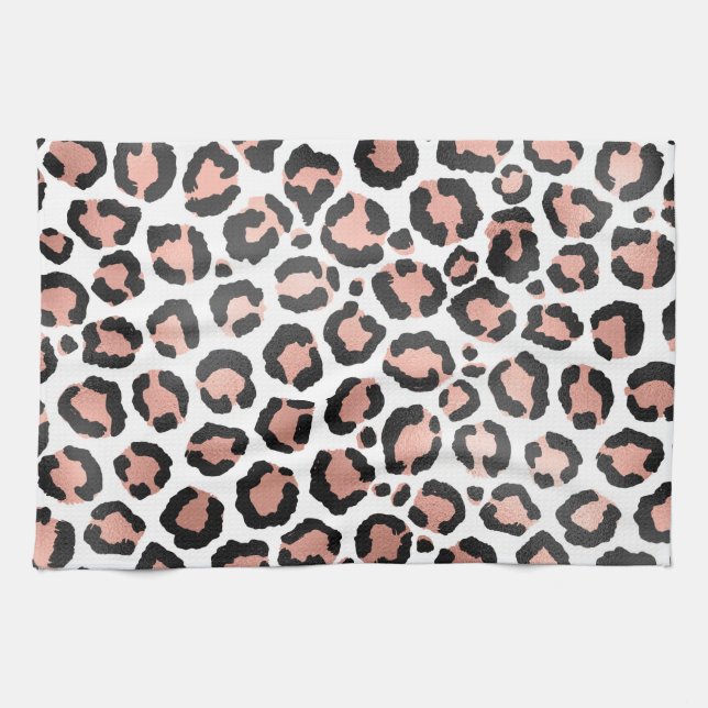 Paño De Cocina Moda moderna Rosa negro Relieve metalizado dorado  (Horizontal)