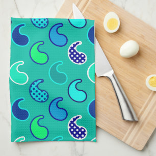 Paño De Cocina Moda paisley moderna, turquesa, azul y Aqua