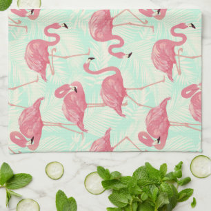 Paño De Cocina Moda Preppy Patrón Elegante Flamingo Rosa