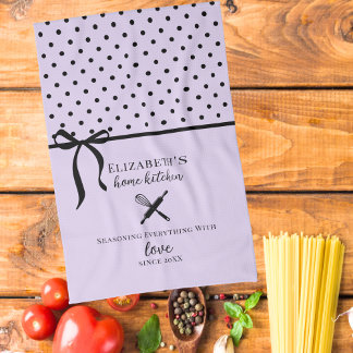 Paño De Cocina Moda suave lechosa y punto de polka negro