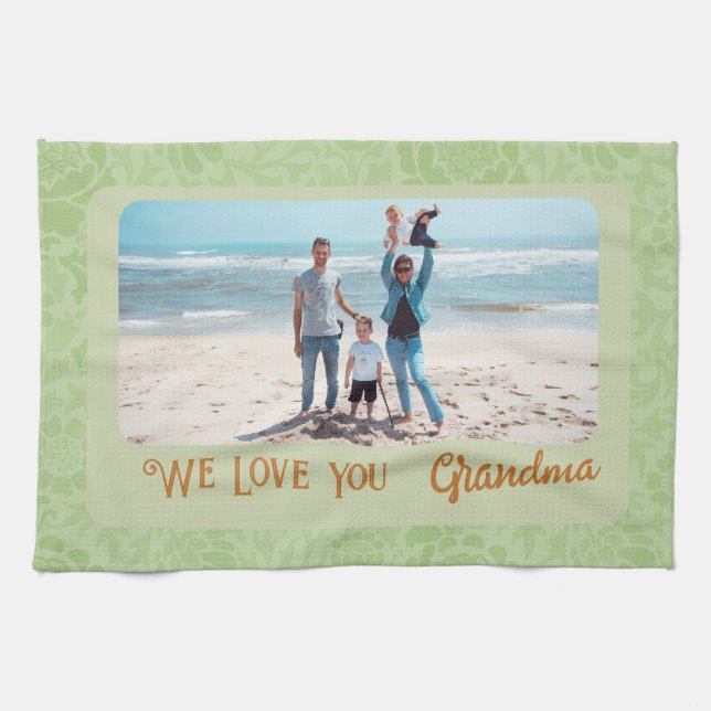 Paño De Cocina Moda Texto de foto personalizado Regalo de abuela  (Horizontal)