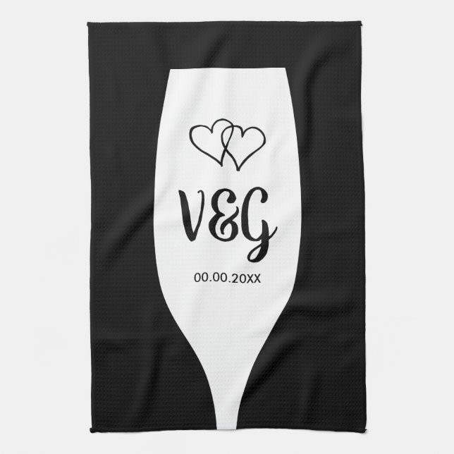 Paño De Cocina Moda vitrocerámica monograma cocina de boda favori (Vertical)