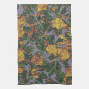 Paño De Cocina Modelo amarillo del camuflaje de la flor