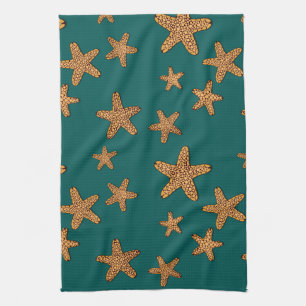 Paño De Cocina Modelo anaranjado de las estrellas de mar