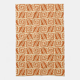 Paño De Cocina Modelo azteca de Ikat - mandarín y anaranjado