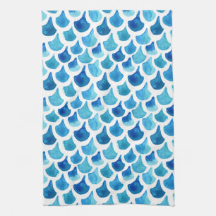 Paño De Cocina Modelo azul de la escala de la acuarela