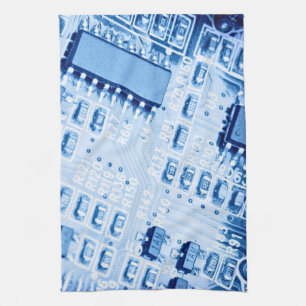 Paño De Cocina Modelo azul de la placa madre del ordenador