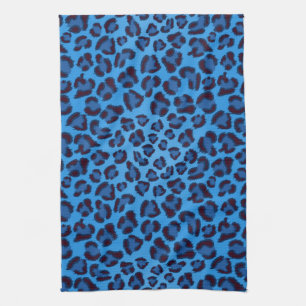 Paño De Cocina modelo azul de la textura del leopardo