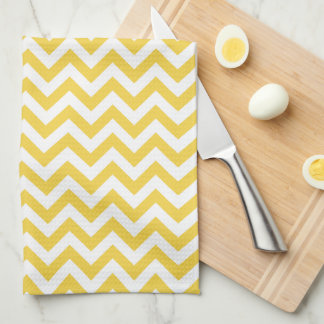 Paño De Cocina Modelo blanco amarillo de Chevron