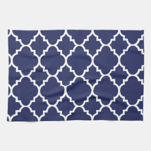 Paño De Cocina Modelo blanco del marroquí de Quatrefoil de los