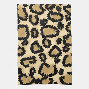 Paño De Cocina Modelo, Brown y negro del estampado leopardo