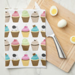 Paño De Cocina Modelo caprichoso de las magdalenas<br><div class="desc">El modelo dulce y caprichoso ofrece seis diversas magdalenas en la diversión y colores vibrantes</div>