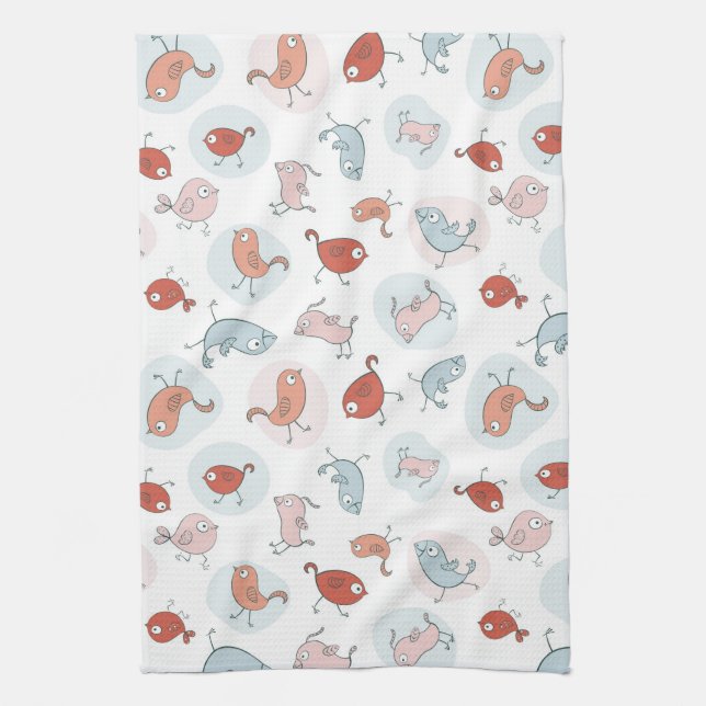 Paño De Cocina modelo con los pájaros del dibujo animado (Vertical)