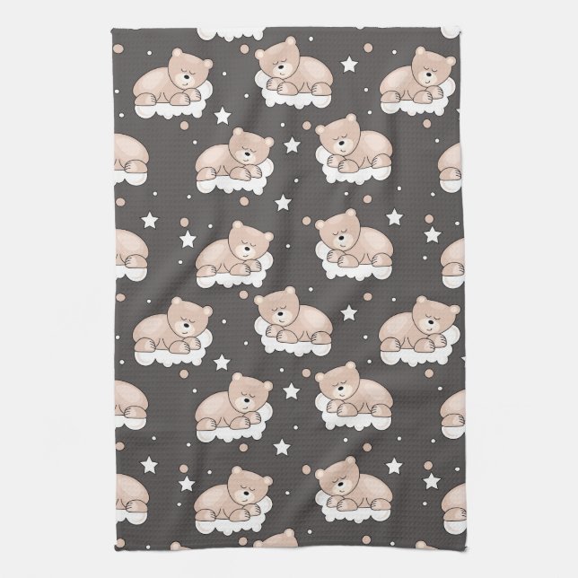 Paño De Cocina modelo con pequeño dormir del oso (Vertical)