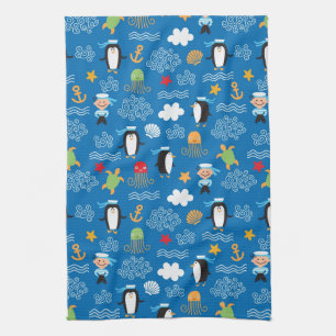 Paño De Cocina modelo con tema del mar