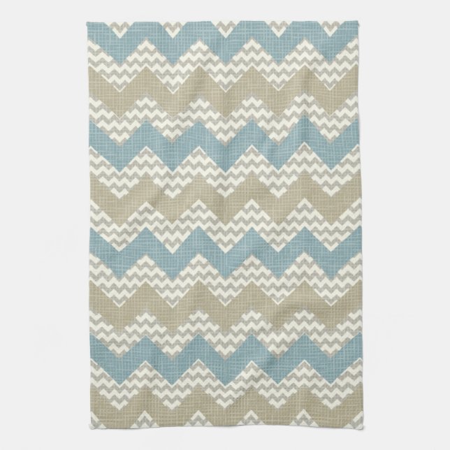 Paño De Cocina Modelo de Chevron en la textura de lino (Vertical)