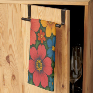 Paño De Cocina Modelo de Flor Silvestre Brillante