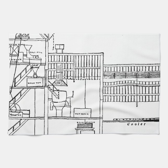 Paño De Cocina Modelo de la cervecería (Horizontal)
