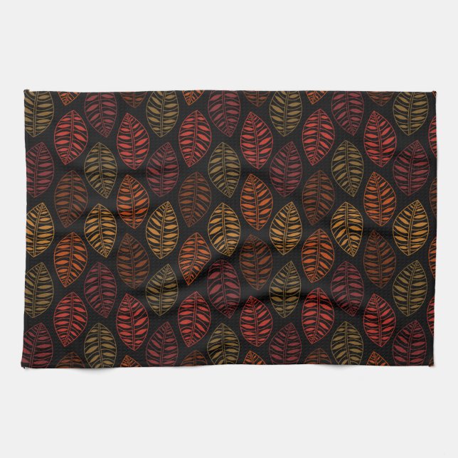 Paño De Cocina Modelo de la hoja del otoño (Horizontal)