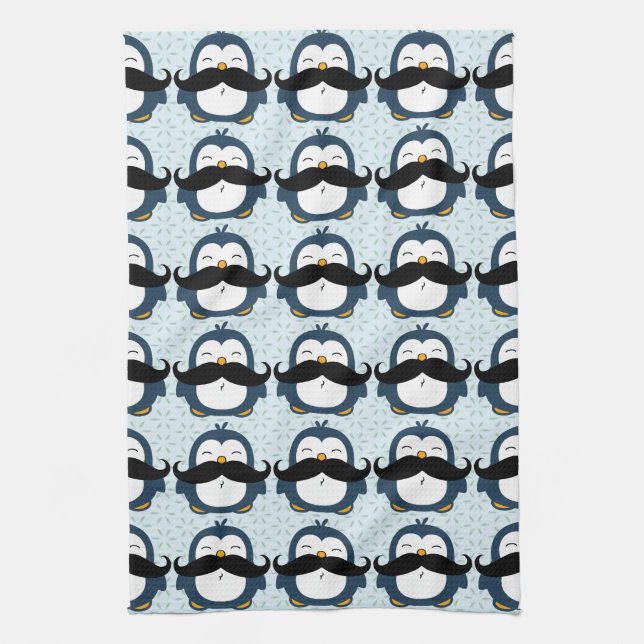 Paño De Cocina Modelo de la tendencia del bigote del pingüino (Vertical)