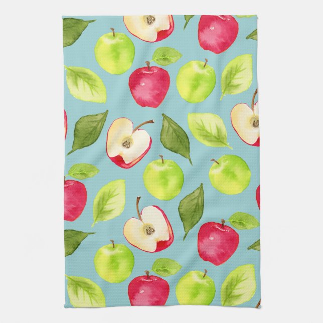 Paño De Cocina Modelo de las manzanas de la acuarela (Vertical)